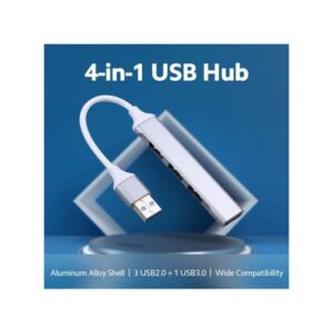 Aluminium Shell Portable 4 Ports USB 3.0 Adapter